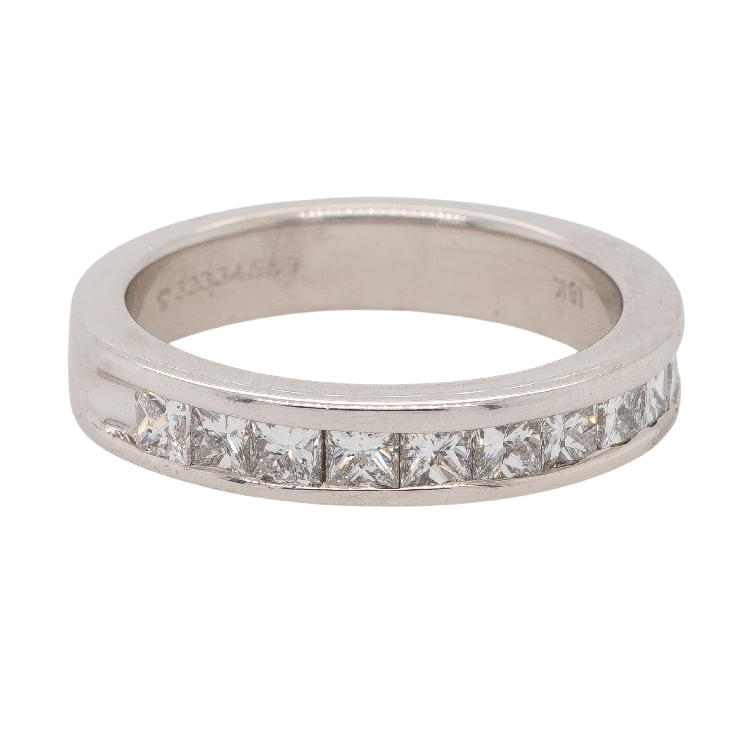 14k White Gold 1.20ctw Princess Cut Diamond Halfway Ring