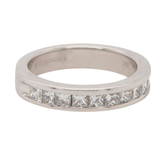 14k White Gold 1.20ctw Princess Cut Diamond Halfway Ring