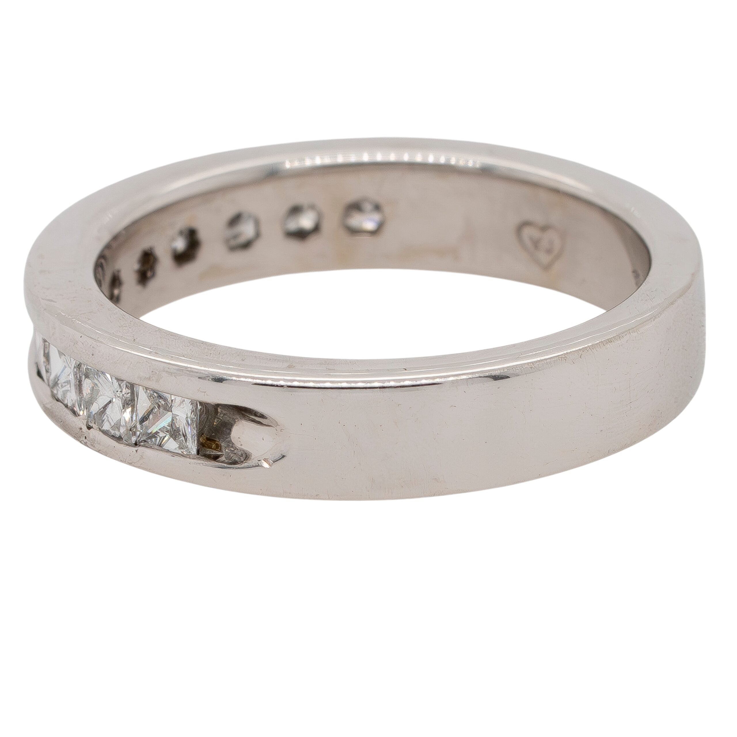 14k White Gold 1.20ctw Princess Cut Diamond Halfway Ring