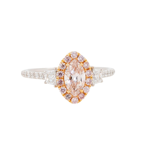 Uneek 18k White and Rose Gold Engagement Ring