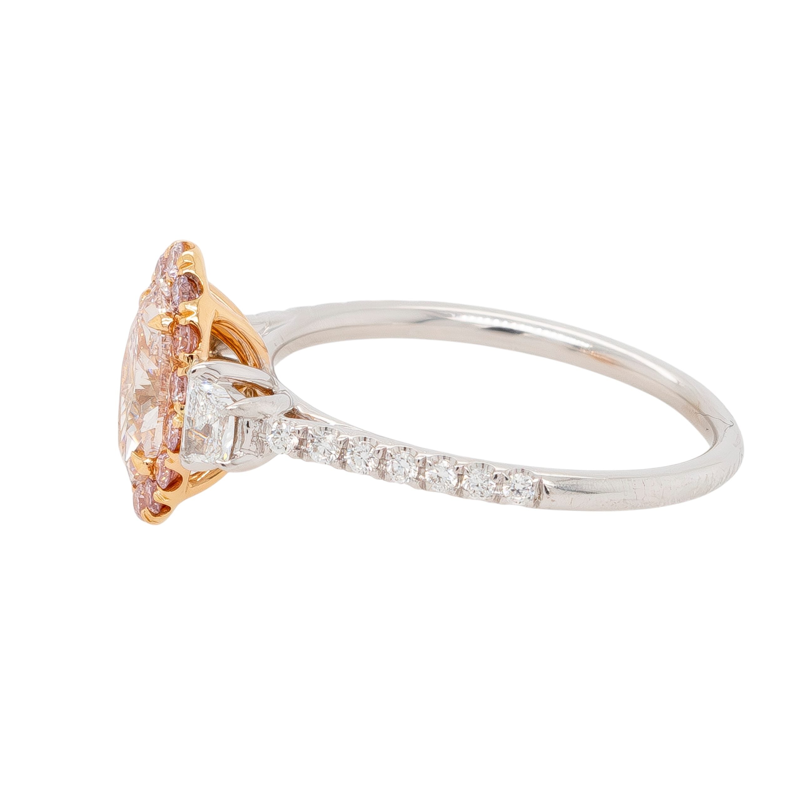 Uneek 18k White and Rose Gold Engagement Ring