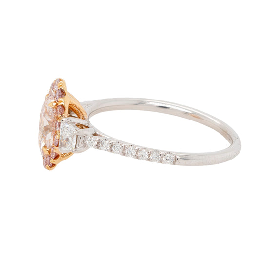 Uneek 18k White and Rose Gold Engagement Ring