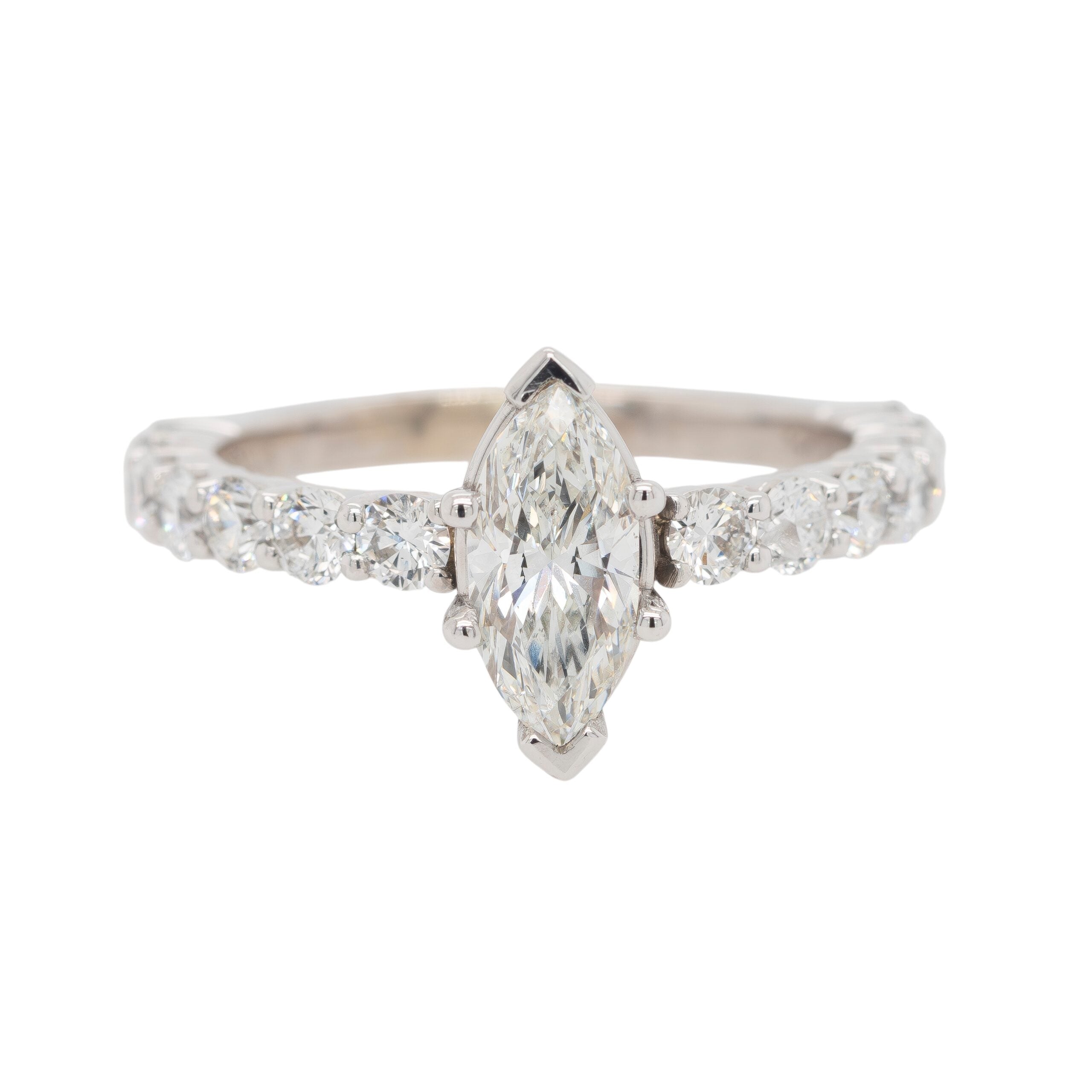 Gabriel & Co. 14k White Gold HRD Certified 0.94ct Marquise Diamond Engagement Ring