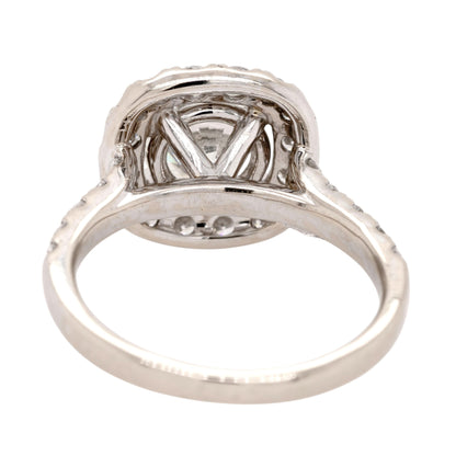 18k White Gold GIA Certified 1.27ct K VVS1 Round Brilliant Diamond Halo Engagement Ring