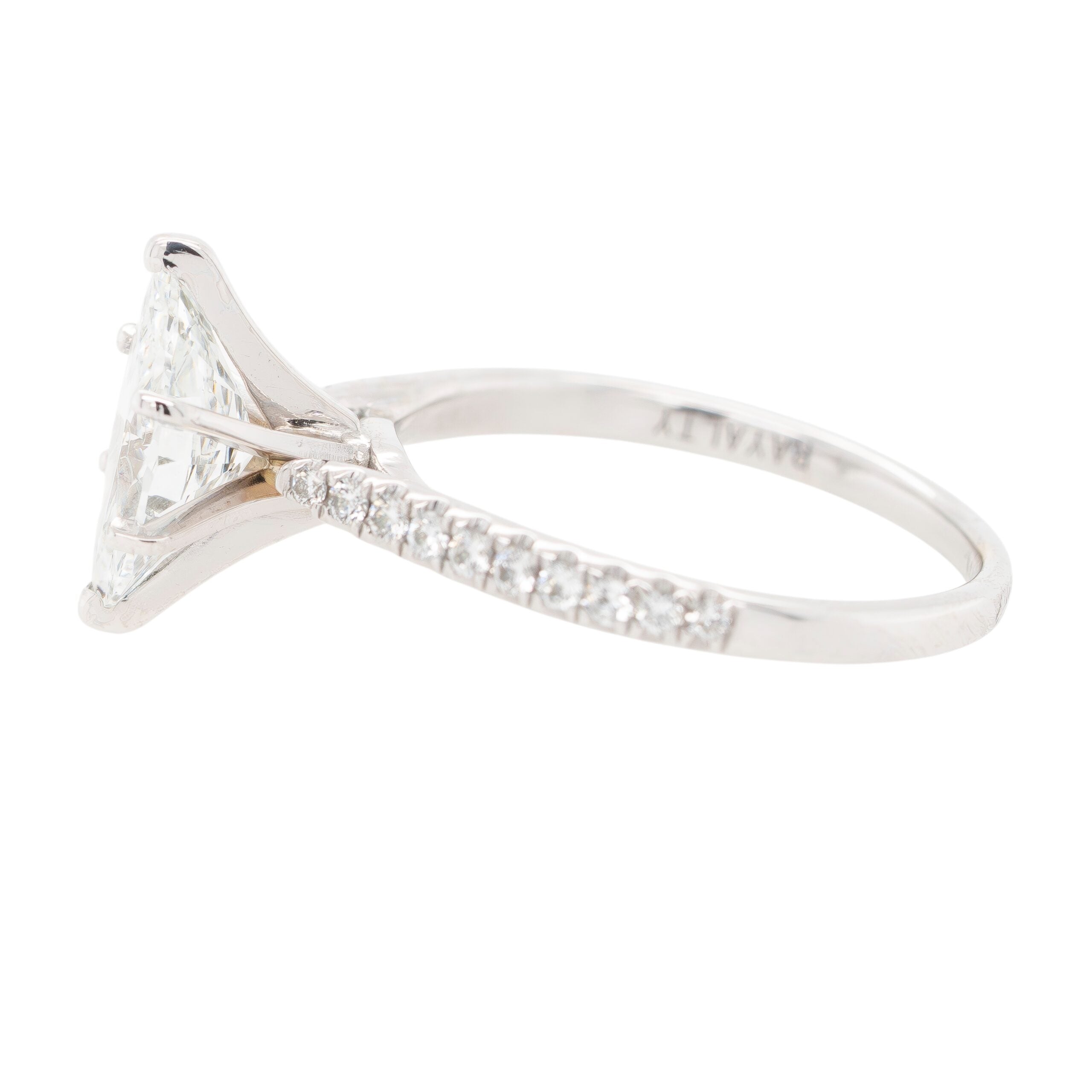 14k White Gold GIA Certified Marquise-Cut Diamond Solitaire Ring