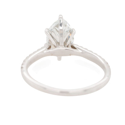 14k White Gold GIA Certified Marquise-Cut Diamond Solitaire Ring