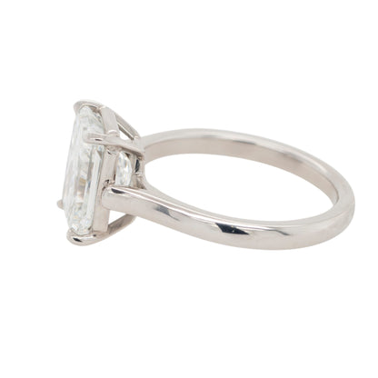 Platinum GIA-Certified 3.20ct Radiant Brilliant-Cut Diamond Engagement Ring