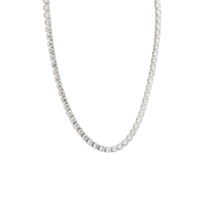 18k White Gold 24.2ctw Natural Diamond Tennis Necklace