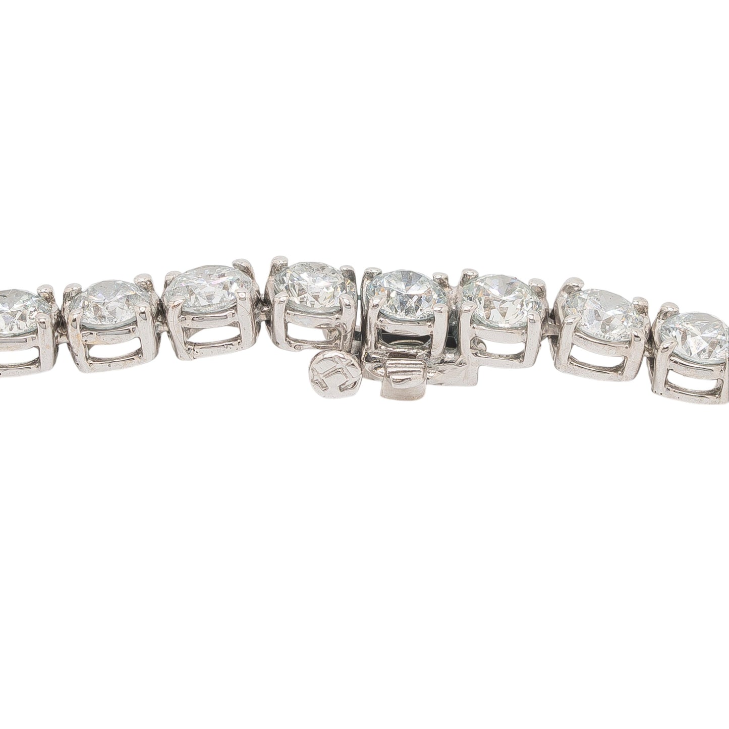 18k White Gold 24.2ctw Natural Diamond Tennis Necklace