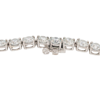 18k White Gold 24.2ctw Natural Diamond Tennis Necklace