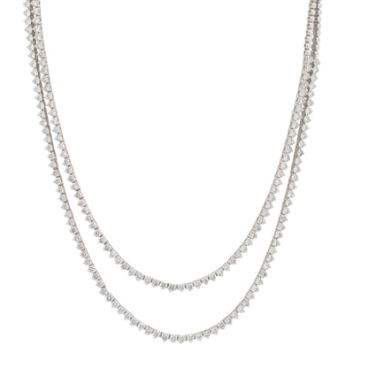 14k White Gold 11.75ctw Two-Part Round Brilliant Diamond Necklace