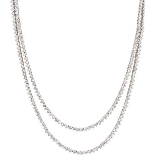 14k White Gold 11.75ctw Two-Part Round Brilliant Diamond Necklace
