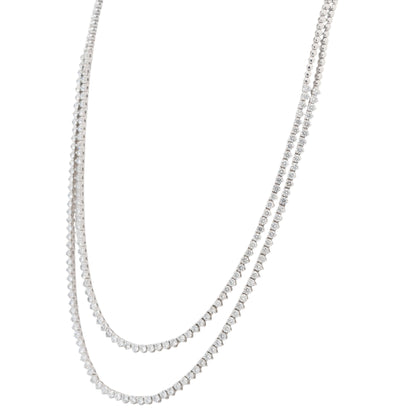 14k White Gold 11.75ctw Two-Part Round Brilliant Diamond Necklace