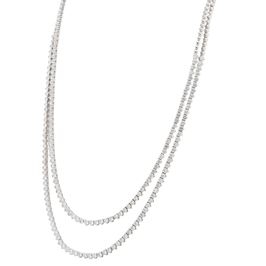 14k White Gold 11.75ctw Two-Part Round Brilliant Diamond Necklace