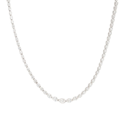 14k White Gold 3.45ctw Graduating Pear Diamond Necklace