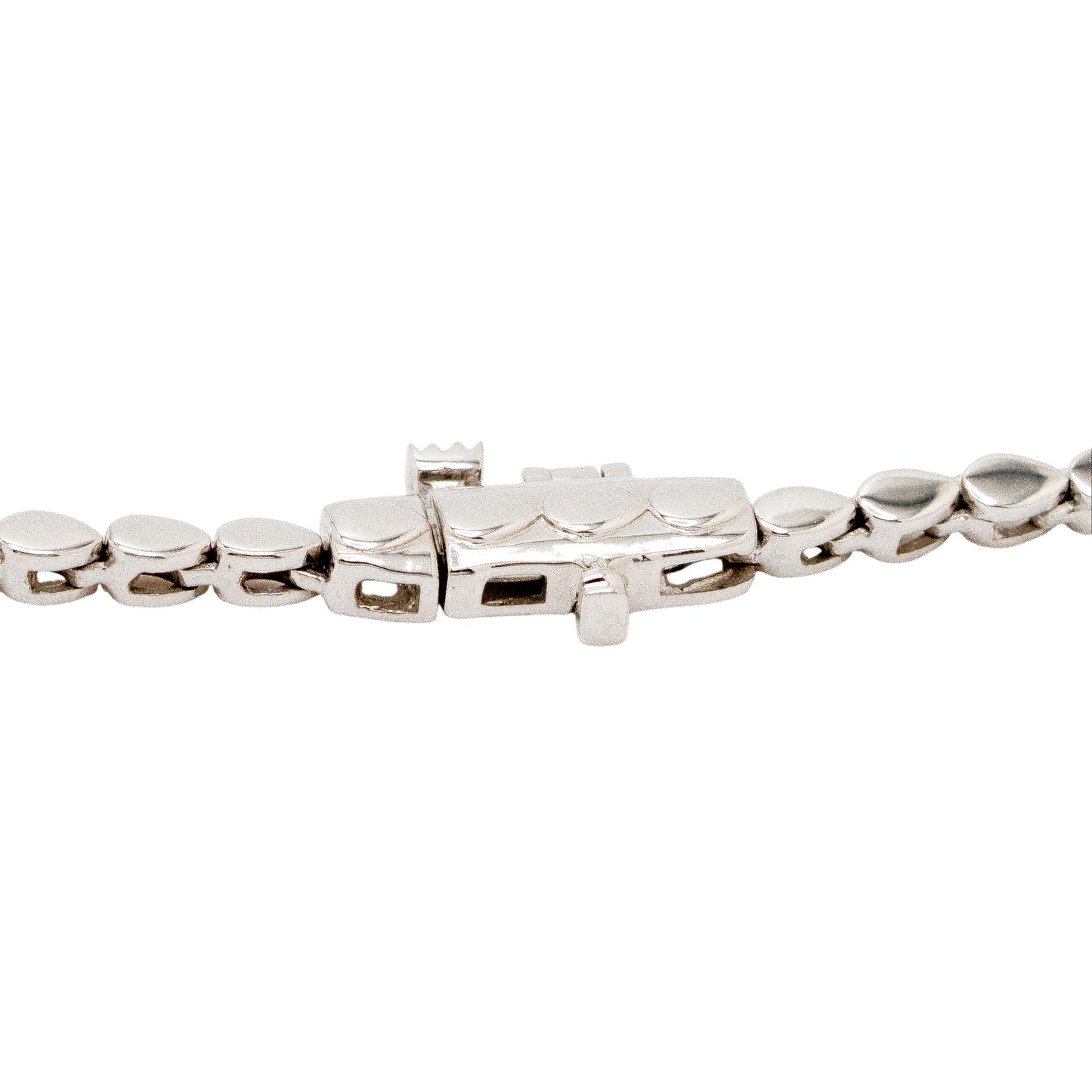 14k White Gold 3.45ctw Graduating Pear Diamond Necklace