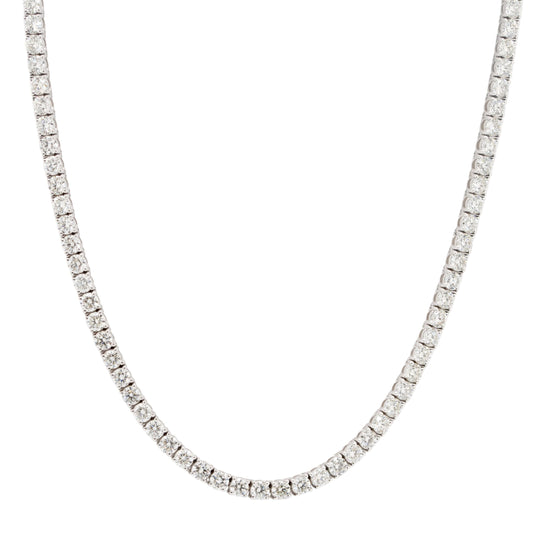 14k White Gold 20.55ctw Natural Diamond Tennis Necklace