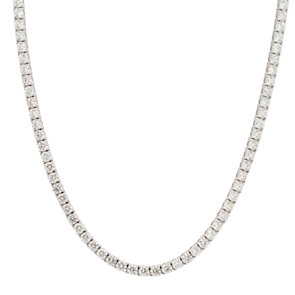 14k White Gold 20.55ctw Natural Diamond Tennis Necklace