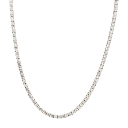 18k White Gold 11.77ctw Natural Diamond Tennis Necklace