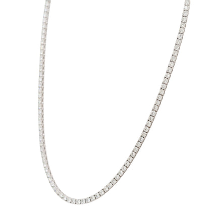 18k White Gold 11.77ctw Natural Diamond Tennis Necklace
