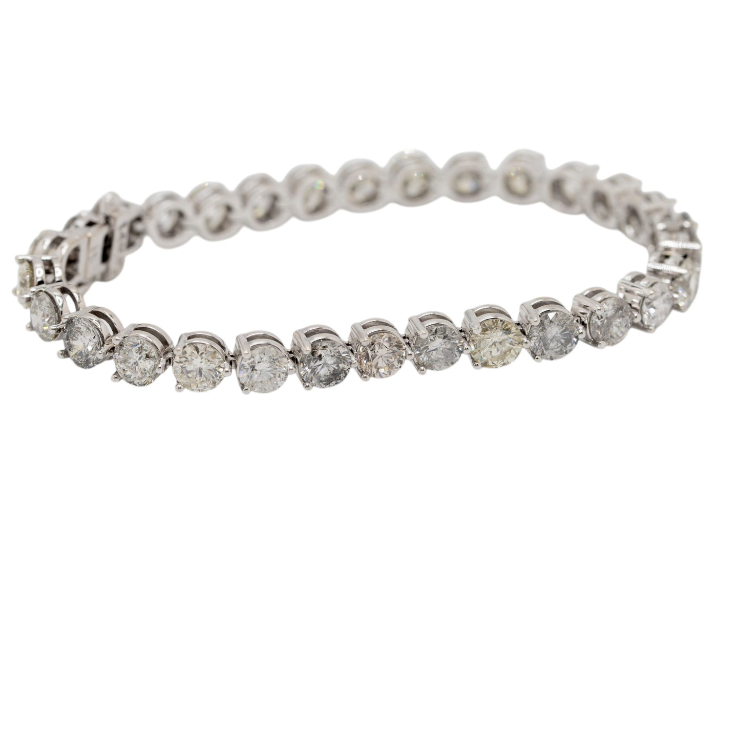 14k White Gold GIA Certified Diamond Tennis Bracelet