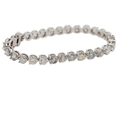 14k White Gold GIA Certified Diamond Tennis Bracelet