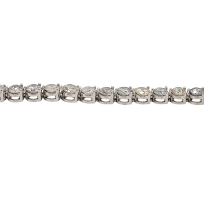 14k White Gold GIA Certified Diamond Tennis Bracelet
