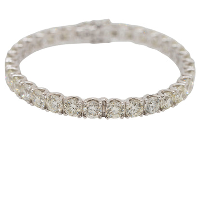 14k White Gold Natural Diamond Tennis Bangle Bracelet