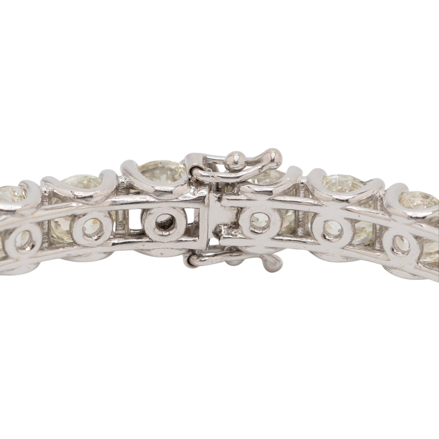 14k White Gold Natural Diamond Tennis Bangle Bracelet