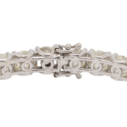 14k White Gold Natural Diamond Tennis Bangle Bracelet