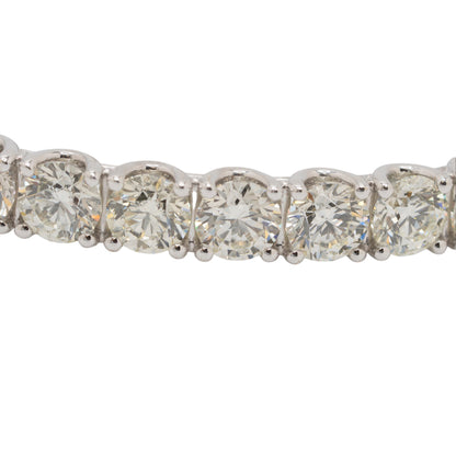 14k White Gold Natural Diamond Tennis Bangle Bracelet