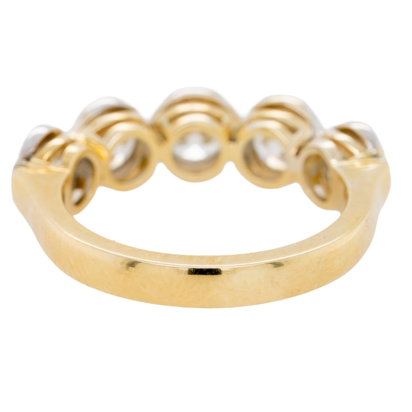 18k Yellow and White Gold Diamond Bezel-Set Band