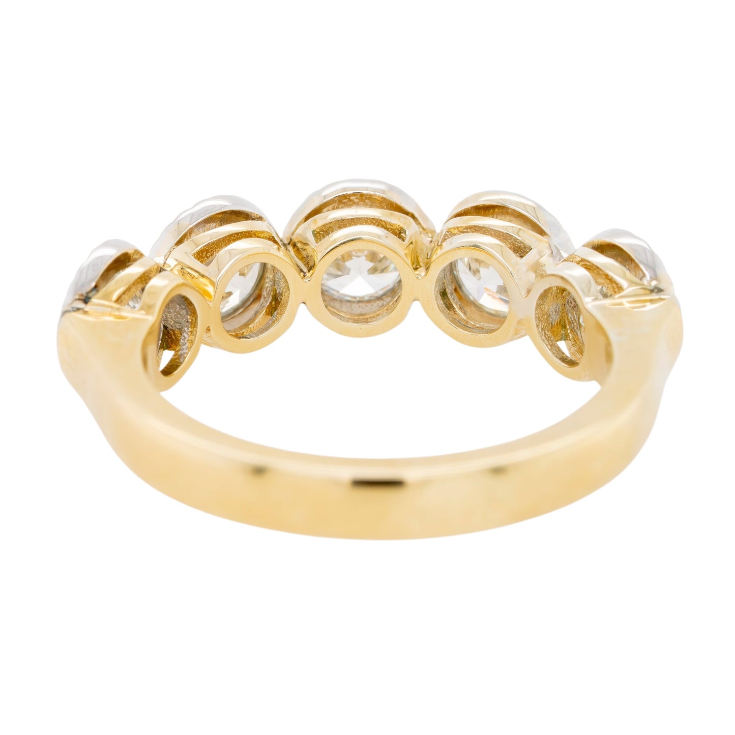 18k Yellow and White Gold Diamond Bezel-Set Band