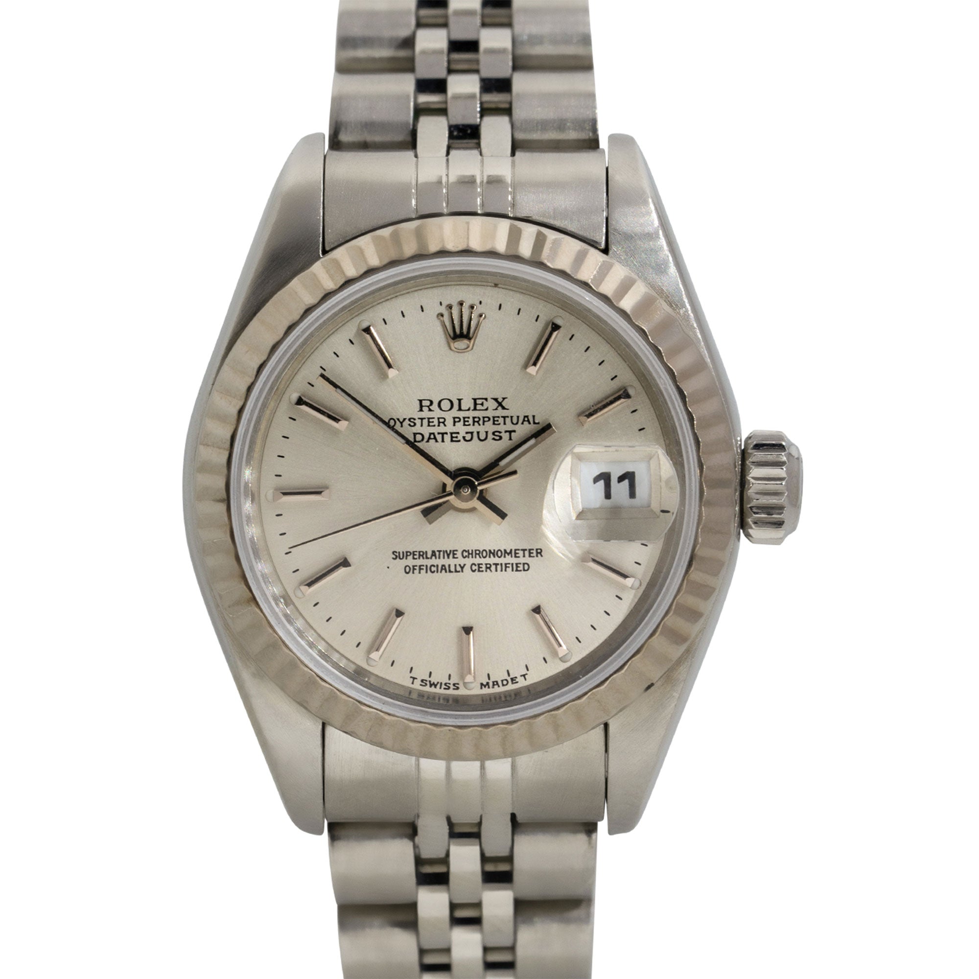 Rolex 69174 Datejust Stainless Steel 26mm Silver Dial Ladies Watch