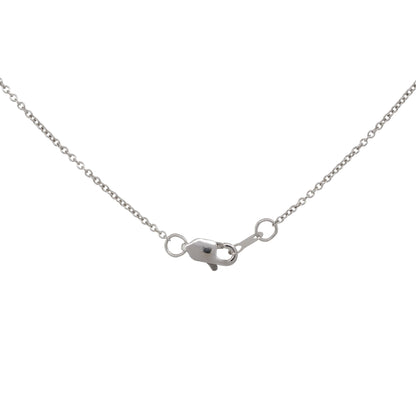 14k White Gold 1ctw Round Cut Pave Diamond Pendant Necklace