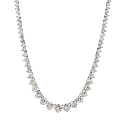 Platinum 32.40ctw Round Graduating Diamond Necklace