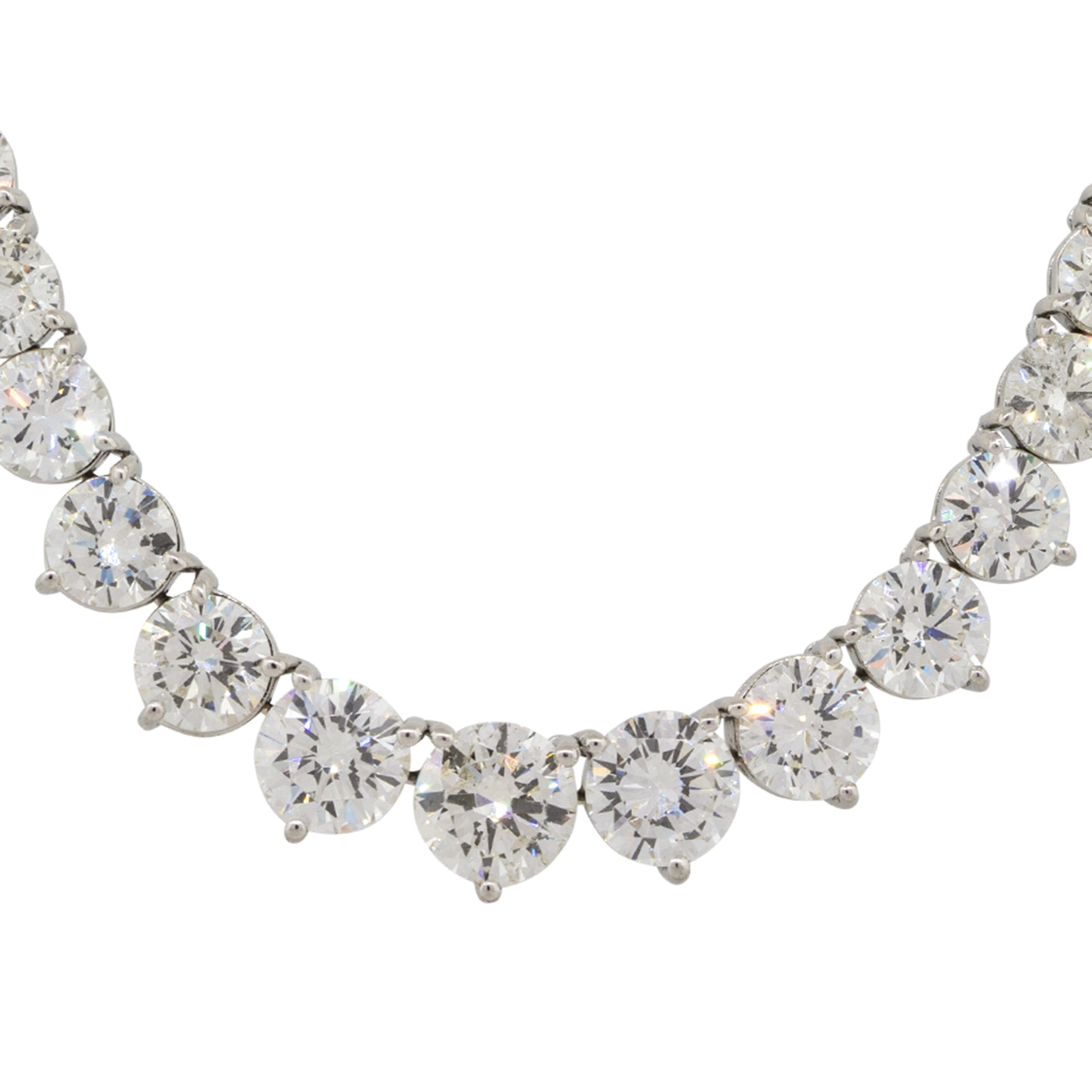 Platinum 32.40ctw Round Graduating Diamond Necklace