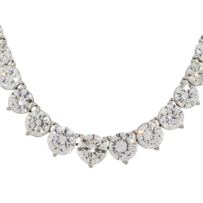 Platinum 32.40ctw Round Graduating Diamond Necklace