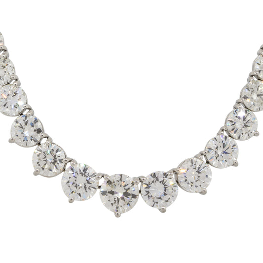 Platinum 32.40ctw Round Graduating Diamond Necklace