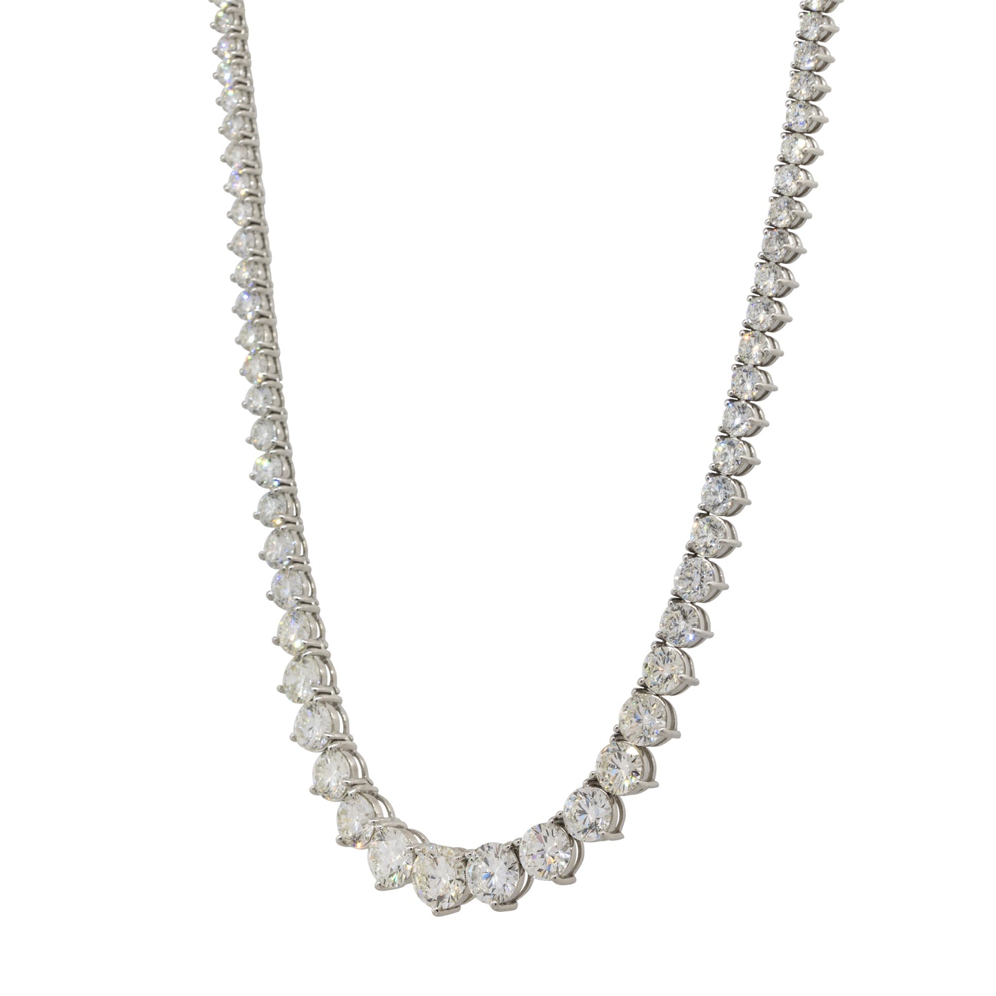Platinum 32.40ctw Round Graduating Diamond Necklace