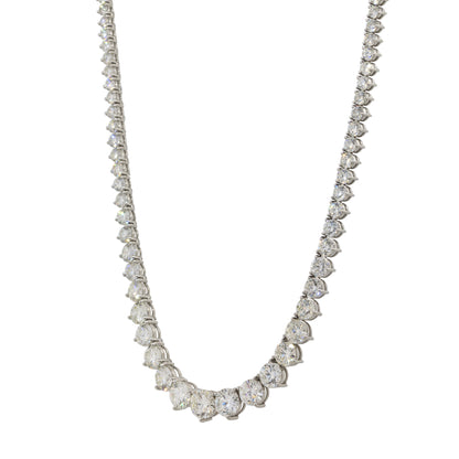 Platinum 32.40ctw Round Graduating Diamond Necklace