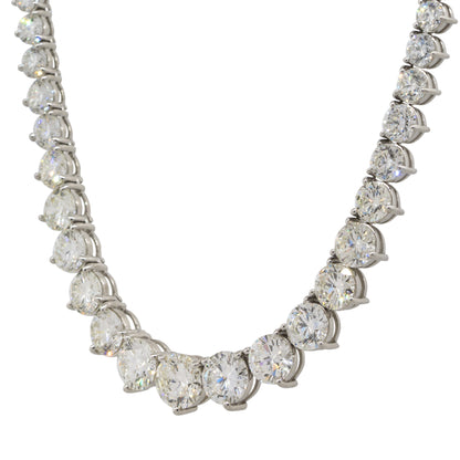 Platinum 32.40ctw Round Graduating Diamond Necklace