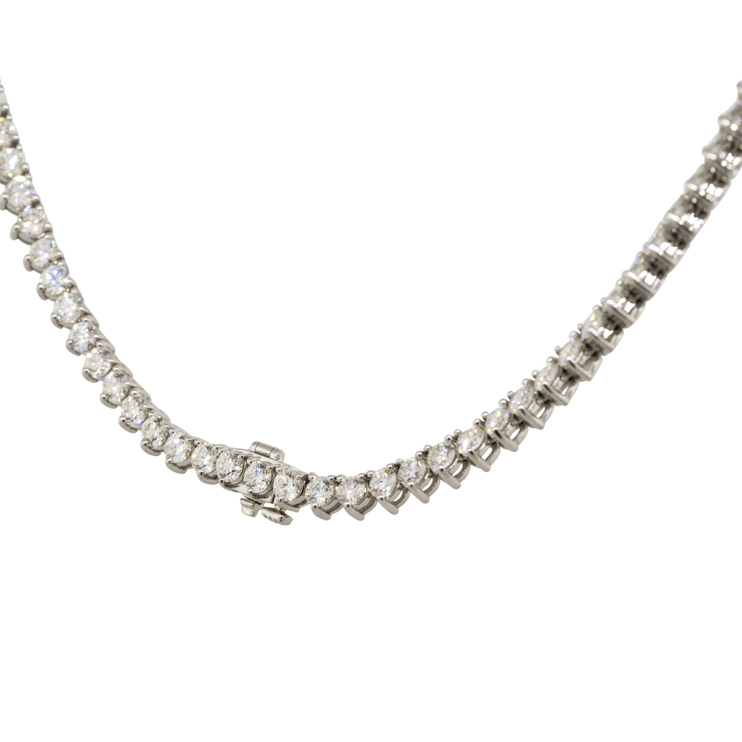 Platinum 32.40ctw Round Graduating Diamond Necklace