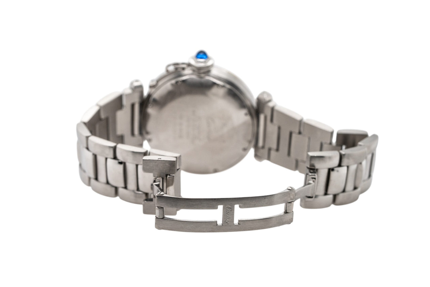 Cartier Pasha 38mm Stainless Steel Watch with Aftermarket Diamonds Roman Dial