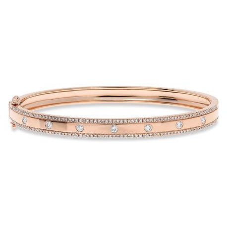 Rose Gold Diamond Bangle — view 1