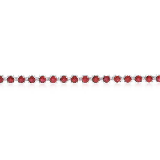 Round Ruby and Diamond Bracelet — view 2