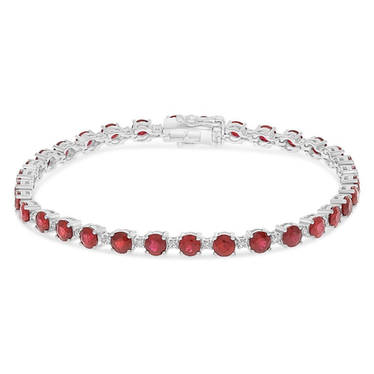 Round Ruby and Diamond Bracelet — view 1