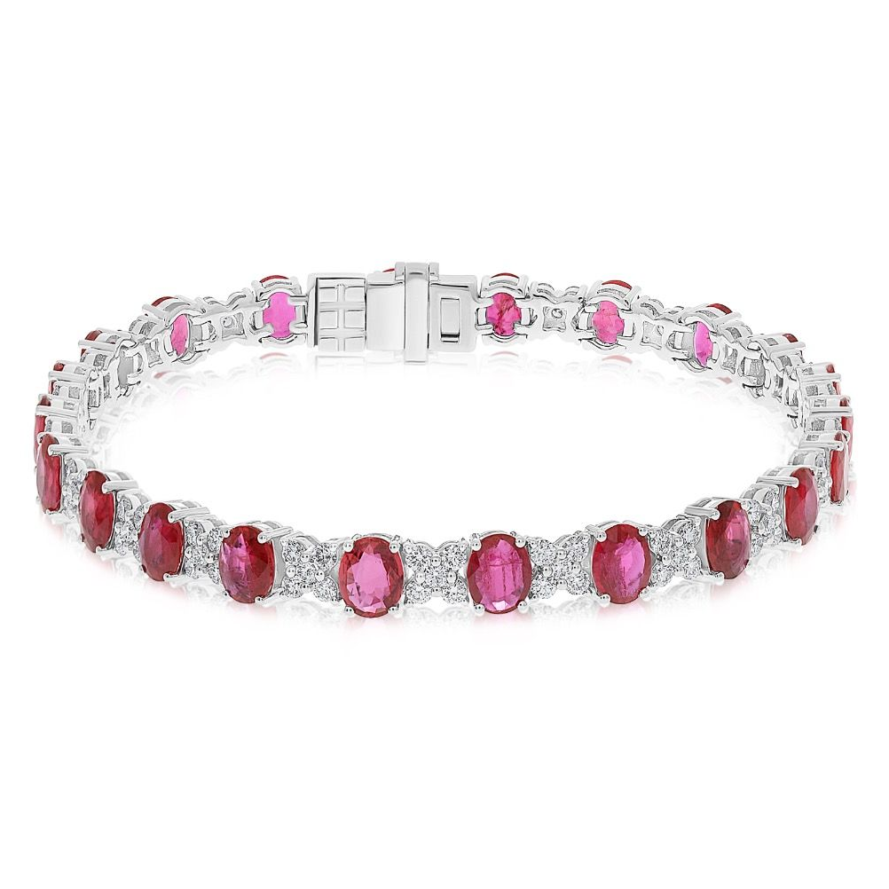 Oval Ruby and Diamond Bracelet — view 1