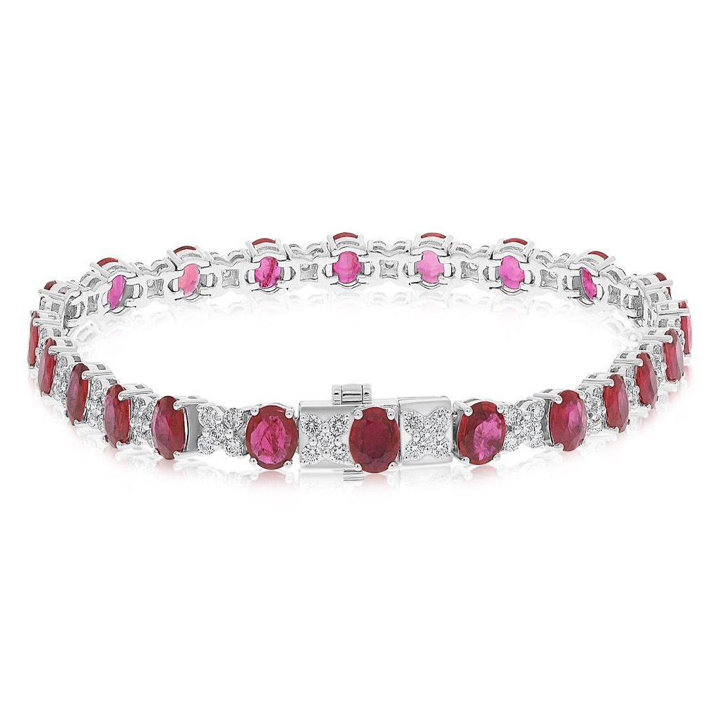 Oval Ruby and Diamond Bracelet — view 2