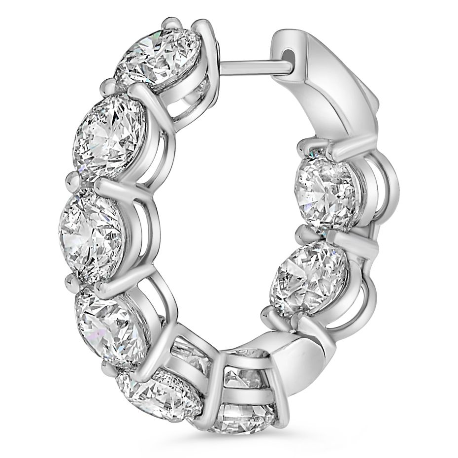 Round Diamond Earring — view 4